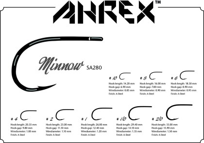 Ahrex SA280 Minnow haki muchowe do wszelkich imitacji typu baitfish
